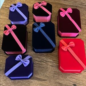 Set of Velvet Gift Boxes with Bows